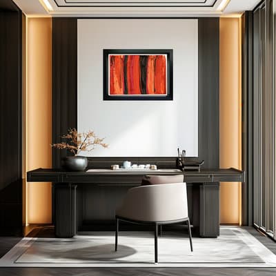 Crimson Ebony Symphony Art in Modern Gallery