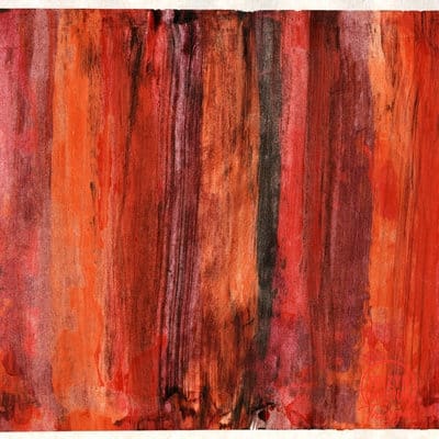 Hand-Painted Crimson Vertical Rhythm Acrylic Art