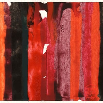 Hand-Painted Fiery Vertical Strings Acrylic Art