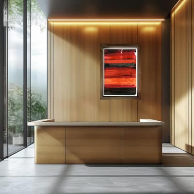 Fiery Horizon Art in Modern Gallery