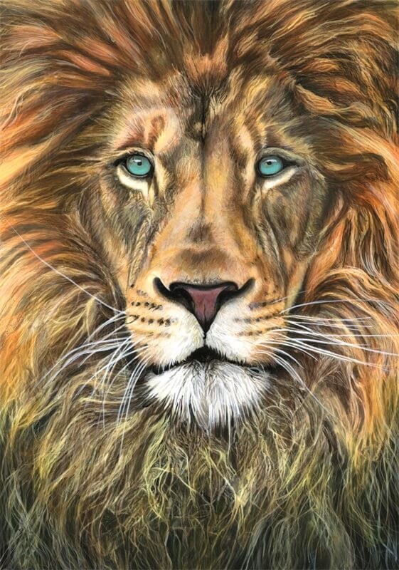 Trizyn trizyn colored pencil lion original hand painted hero Hand Painted Nezha Artwork